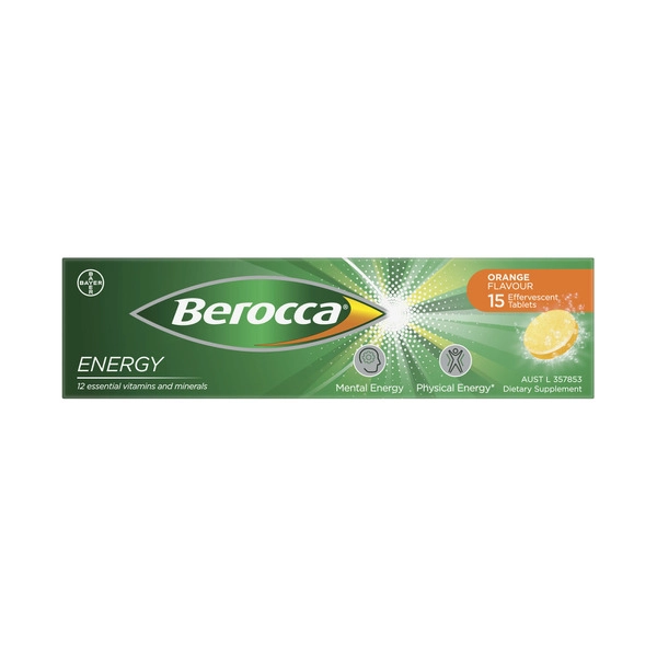 Berocca Energy Vitamin B & C Orange Flavour Effervescent Tablets 1 Pack