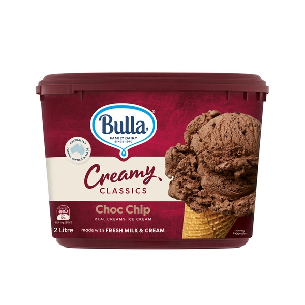 Bulla Cc  Ice Cream BULLA CC ICE CREAM:CHOC CHIPS:.:2 LITRE 