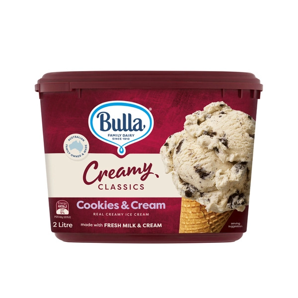 Bulla Cc Ice Cream BULLA CC  ICE CREAM:COOKIES CREAM:.:2 LITRE 