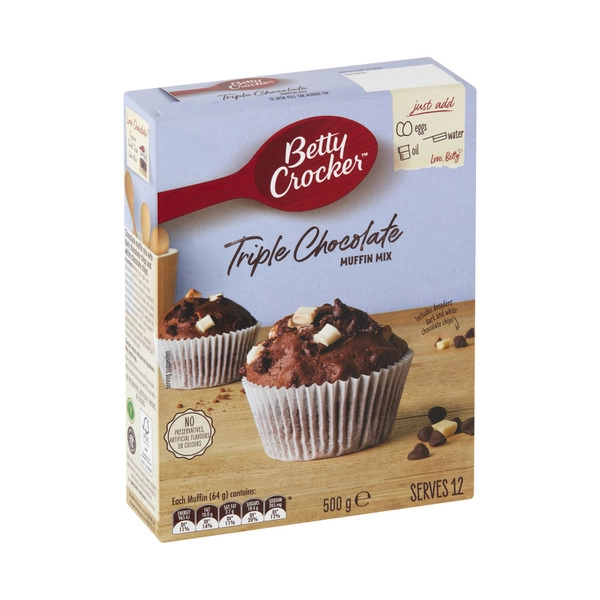 Betty Crocker BETTY CROCKER MUFFIN MIX:TRIPLE CHOC:.:500 GRAM 