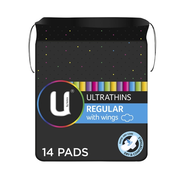 U by Kotex Ultrathin Pads Regular with Wings 14 pack