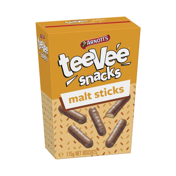 Arnotts Teevee Snacks Biscuits Malt Sticks 175g