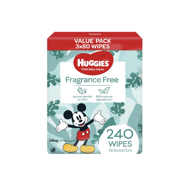 Huggies Baby Wipes HUGGIES BABY WIPES UNSCENTED BUNDLE 240 PACK 