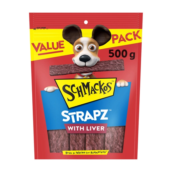 Schmackos Strapz With Liver Dog Treats 500g