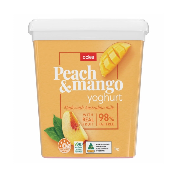 Coles Peach & Mango Yoghurt 1kg