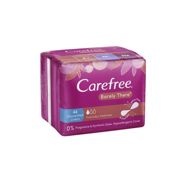 Carefree Barely There Unscented Panty Liners 42 pack