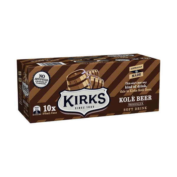 Kirks Kole Beer Soft Drink 10x375mL 10 pack