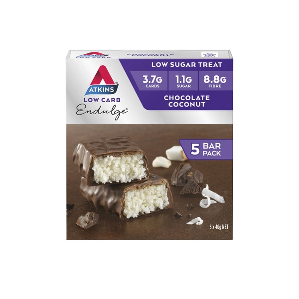 Atkins Low Carb Endulge Bar Chocolate Coconut 5x40g 200g