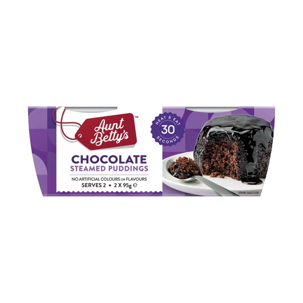 Aunt Bettys Pudding 2x95g AUNT BETTYS PUDDING 2PK:CHOCOLATE:.:190 GRAM 